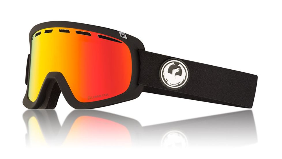 Dragon D1 OTG Goggles, Black/LumaLens Red Ion, with Bonus LumaLens Rose, One Size 347986032332