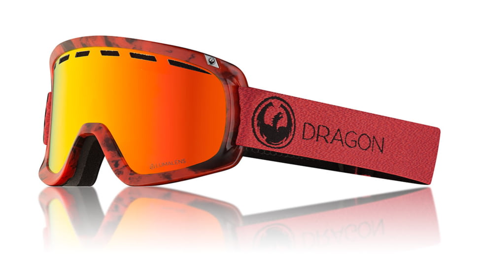 Dragon D1 OTG Goggles, Mill/LumaLens Red Ion, with Bonus LumaLens Rose, One Size 347986032484