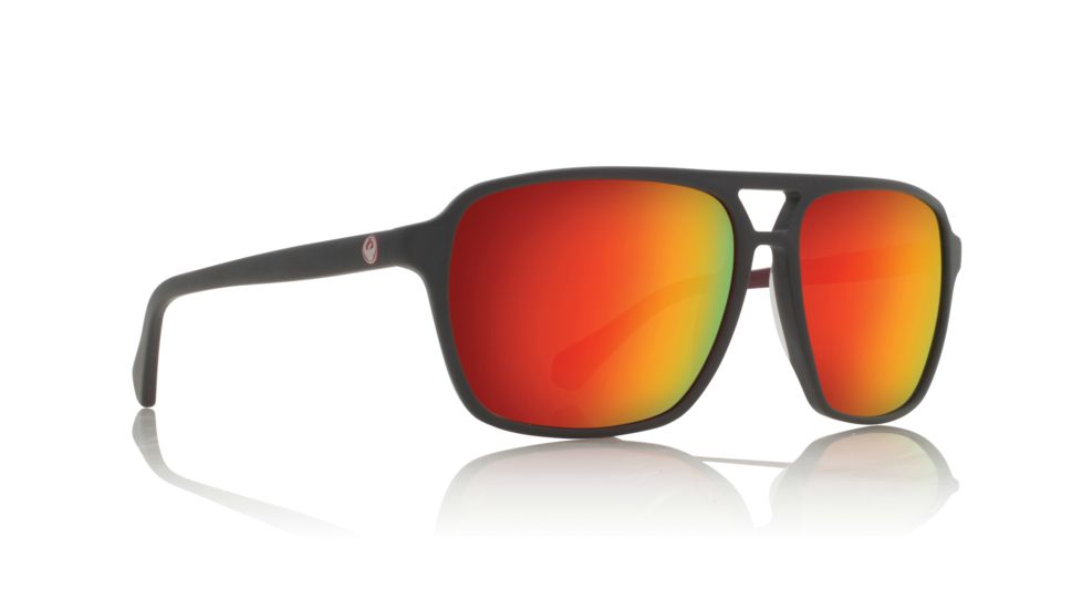 Dragon Passport Sunglasses-Matte Grey-Red Ionized