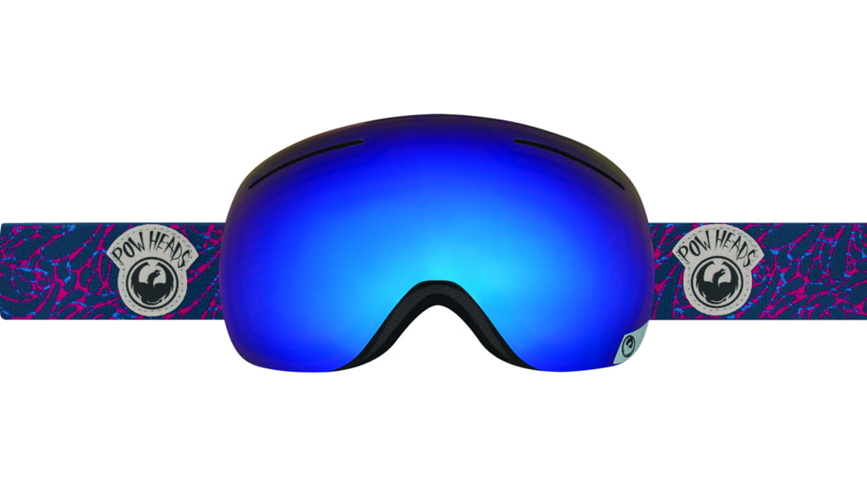 Dragon X1 Goggles-Pow Heads Red/Blue Steel-Blue Steel