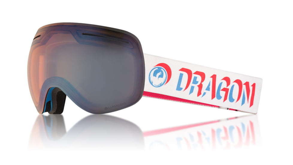 Dragon X1 Goggles, Verge/LumaLens Flash Blue, with Bonus LumaLens Dark Smoke, One Size 286007528867