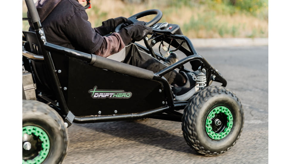 Drift Hero Single Seat Electric Go Kart, Black, 57.53342.5in, DH1001