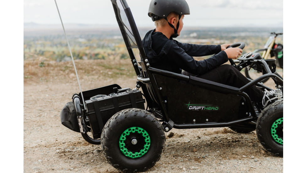 Drift Hero Single Seat Electric Go Kart, Black, 57.53342.5in, DH1001