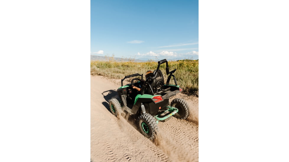 Drift Hero Single Seat EV 1200W Go Kart, Black/Green, 57.1x34.25x38.98 in, DH1020