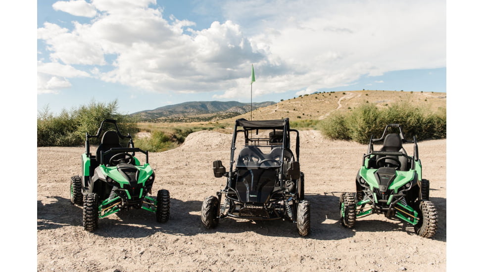 Drift Hero Single Seat EV 1200W Go Kart, Black/Green, 57.1x34.25x38.98 in, DH1020