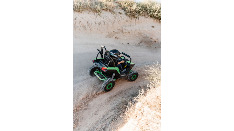 Drift Hero Single Seat EV 1200W Go Kart, Black/Green, 57.1x34.25x38.98 in, DH1020