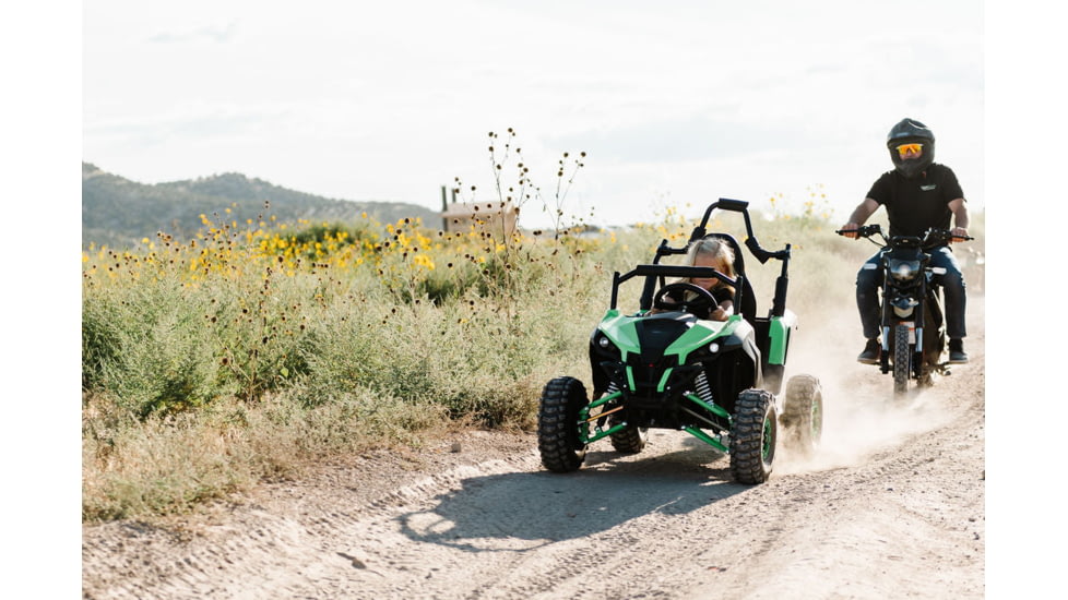 Drift Hero Single Seat EV 1200W Go Kart, Black/Green, 57.1x34.25x38.98 in, DH1020