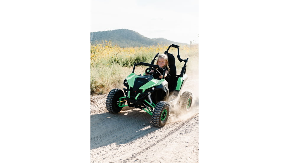 Drift Hero Single Seat EV 1200W Go Kart, Black/Green, 57.1x34.25x38.98 in, DH1020