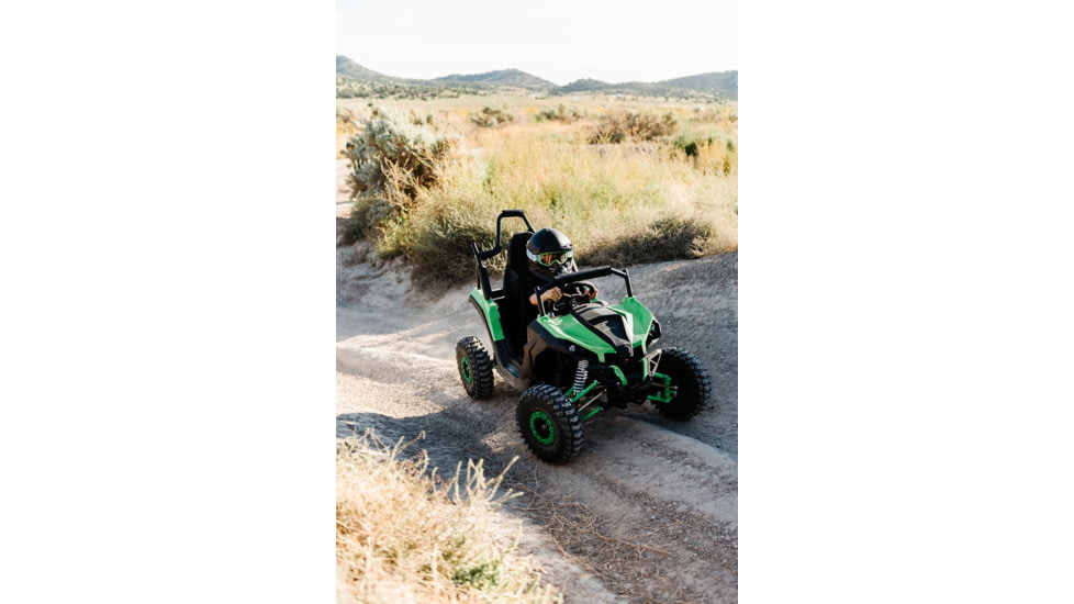 Drift Hero Single Seat EV 1200W Go Kart, Black/Green, 57.1x34.25x38.98 in, DH1020