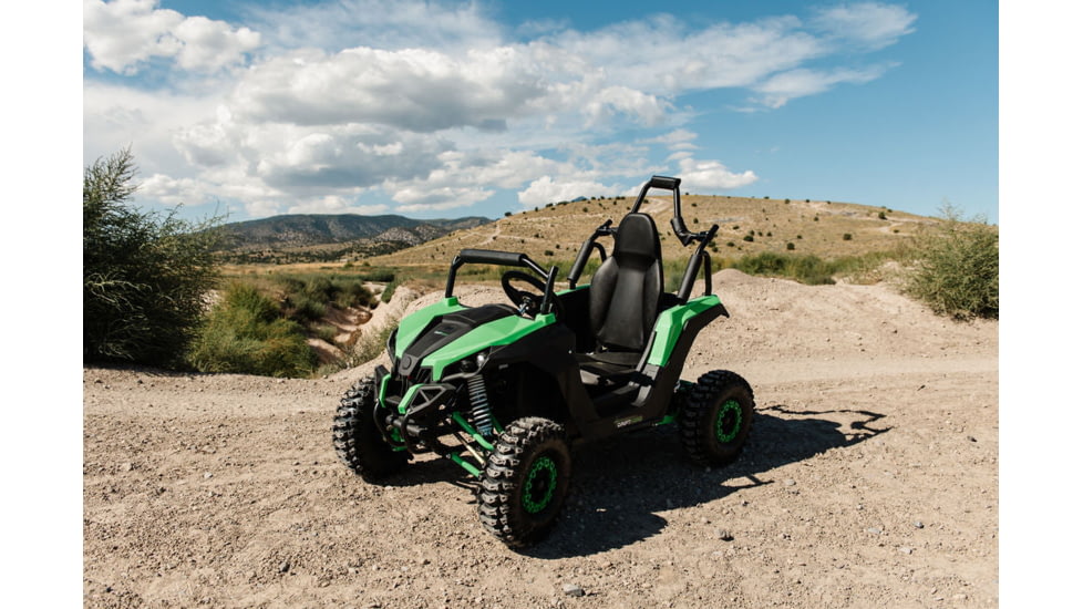 Drift Hero Single Seat EV 1200W Go Kart, Black/Green, 57.1x34.25x38.98 in, DH1020