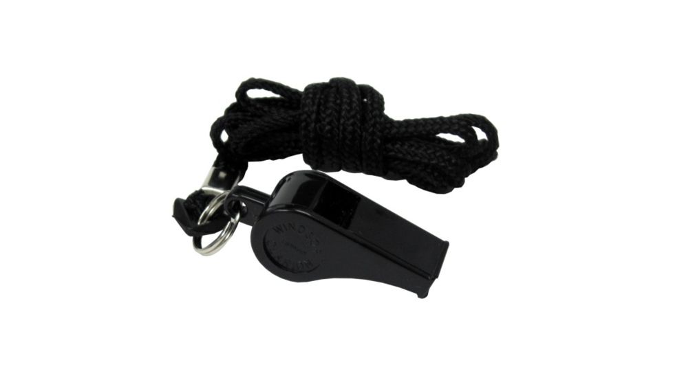 DT Systems Super-Pro Training Whistle / Nylon Lanyard, Black, 80034