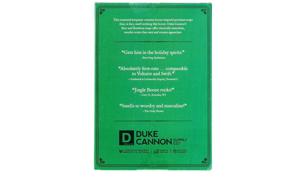Duke Cannon Supply Co Big Ass Brick Soap - Jingle Booze, Holiday Classics Volume 2, JINGLEBOOK