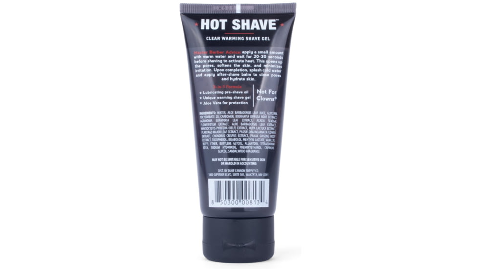 Duke Cannon Supply Co Hot Shave Clear Warming Shave Gel, Travel Size, 2OZHOTSHAVE1