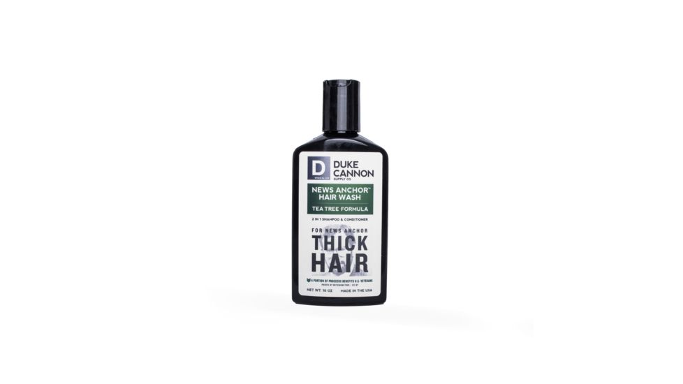 Duke Cannon Supply Co News Anchor 2-in-1 Hair Wash, Tea Tree, 10 oz Bottle, HAIR1