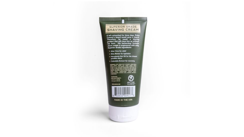 Duke Cannon Supply Co Superior Grade Shave Cream, 6 oz Tube, SHAVE