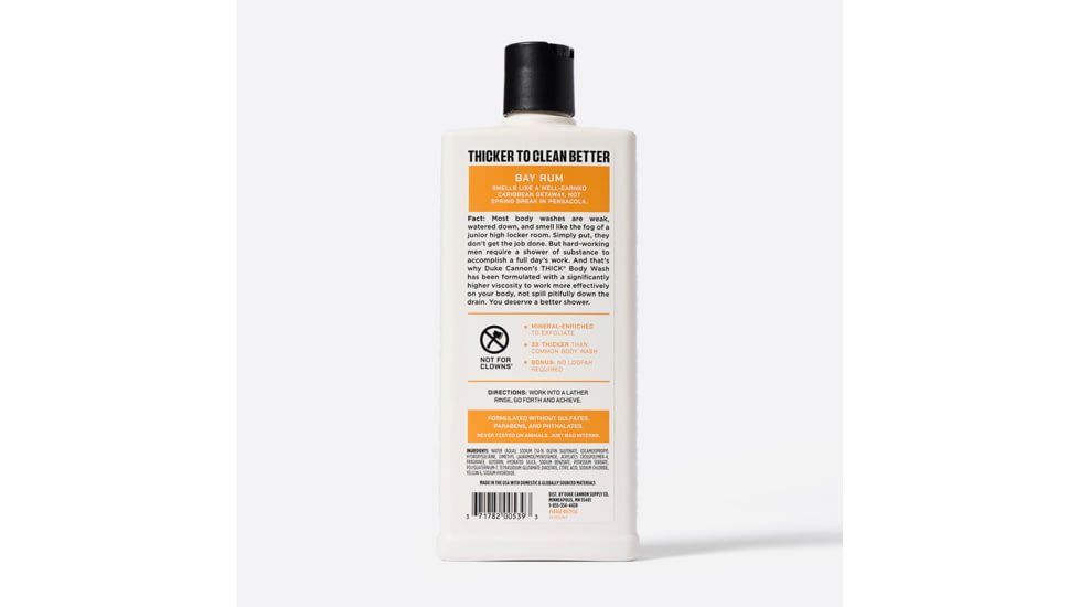 Duke Cannon Supply Co Thick Bay Rum Body Wash, Gold, Small, BWTH-BYRM18
