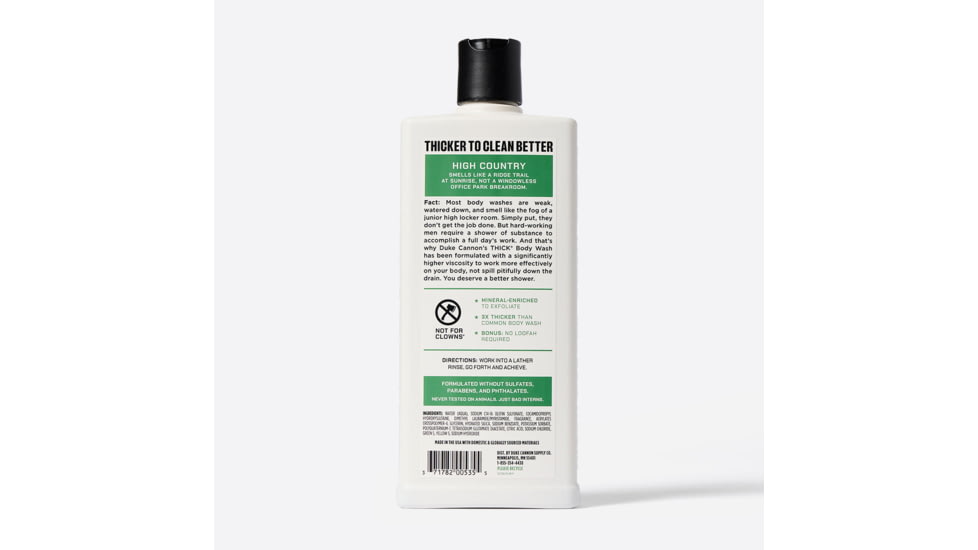 Duke Cannon Supply Co Thick High Country Body Wash, Green, Small, BWTH-HCTY18