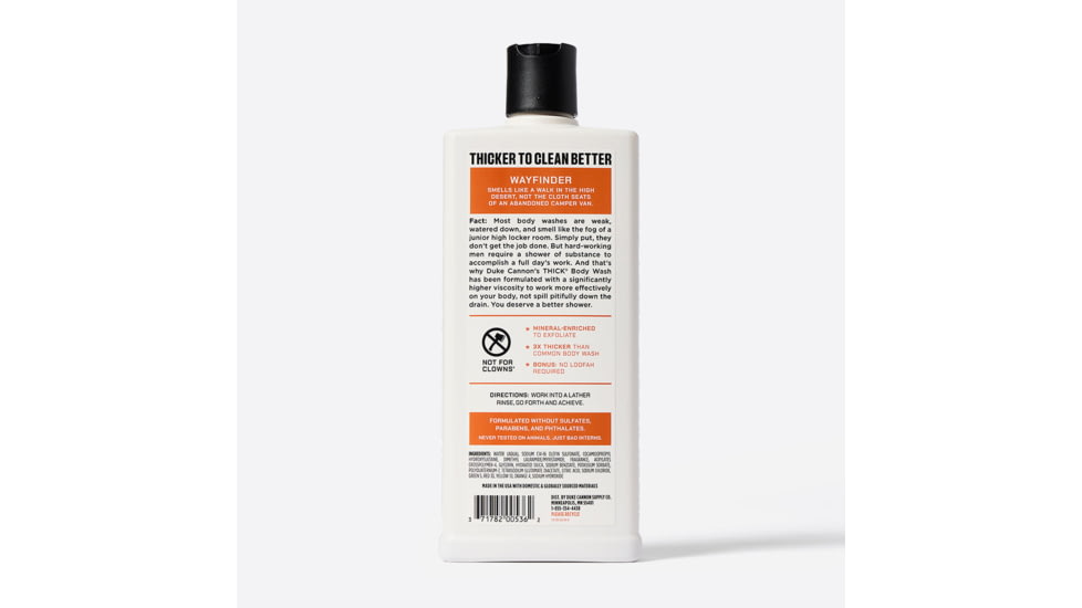 Duke Cannon Supply Co Thick Wayfinder Body Wash, Red Orange, Small, BWTH-WYFR18