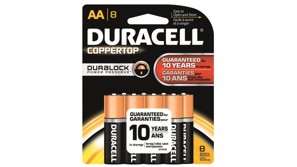 Duracell Coppertop Battery, AA, 8 Pack, MN1500B8Z