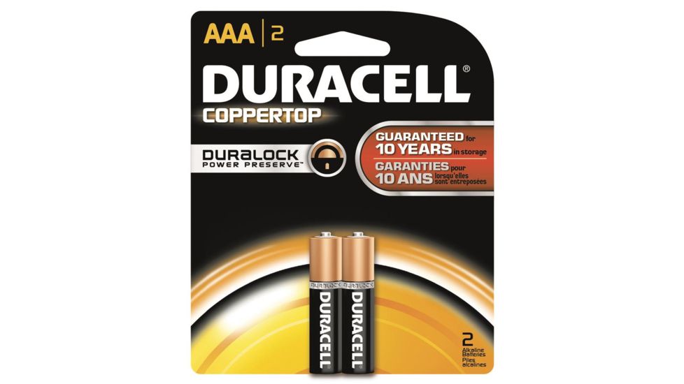 Duracell Coppertop Battery, AAA, 2 Pack, MN2400B2Z