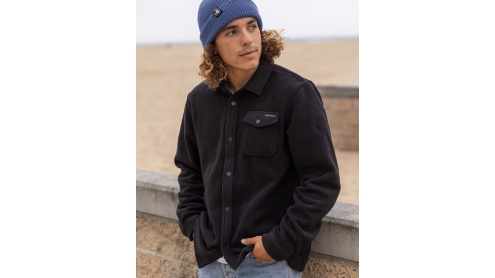 Body Glove Mens Walton Polar Fleece Button Down - Black 5539B458, S, Black, IDWAL8676-BLK-S