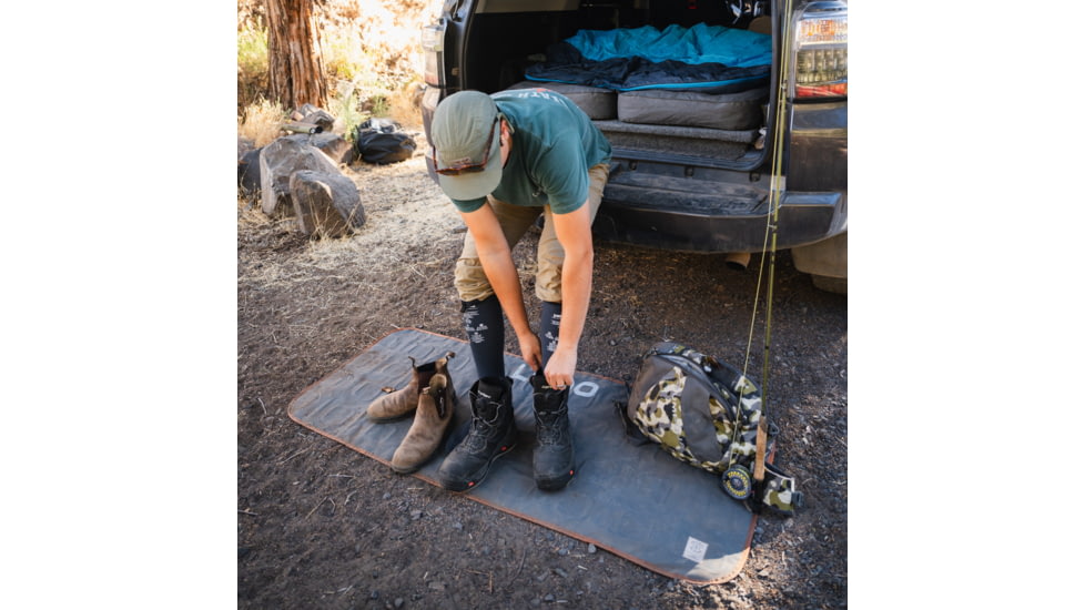 Luno Outdoor Ground Mat, Upcycled, Stone Gray, Large, outdoor-ground-mat