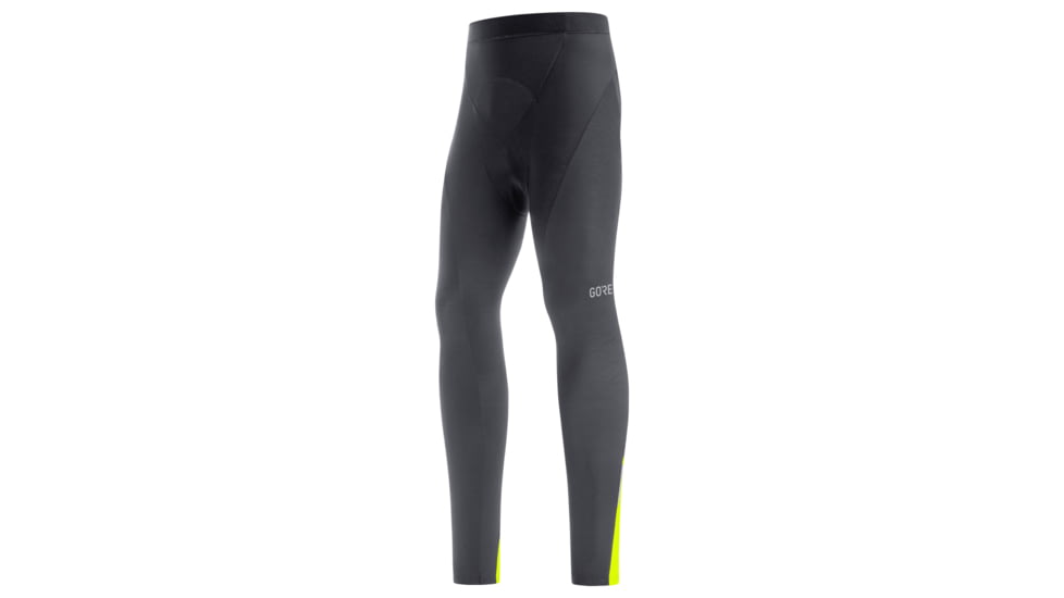 GOREWEAR Mens C3 Thermo Cycling Tights+ in Black/Neon Yellow Small Form fit 357A7A17, 100649-9908-M