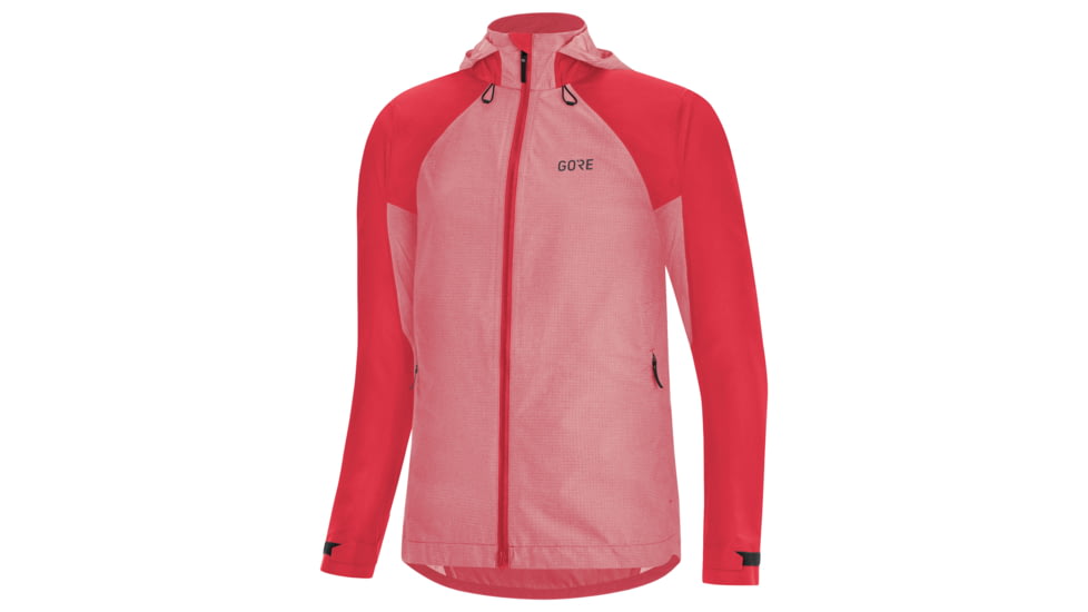 GOREWEAR C5 Womens GORE-TEX Trail Hooded Cycling Jacket in Hibiscus Pink Large 12-14 Slim fit Waterproof 925A12A5, 100575-AK00-42