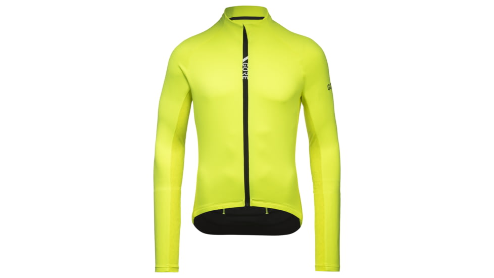 GOREWEAR Mens C5 Thermo Cycling Jersey in Neon Yellow/Citrus Green Large Form fit F67E4307, 100641-08AR-XL