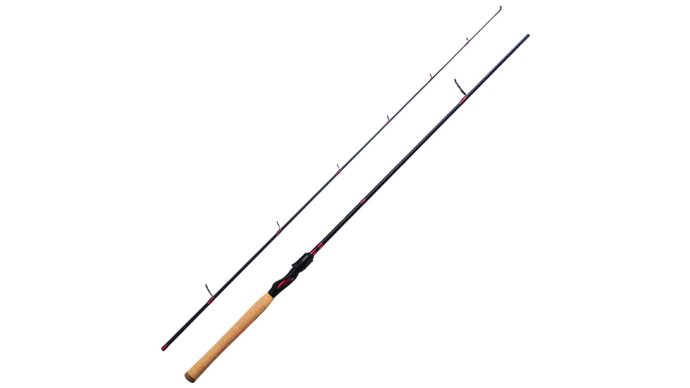 Eagle Claw 2.5 Series Spinning Rod, Medium-Light, 2 Piece, Black/Red, 66, EC1S66MLF2
