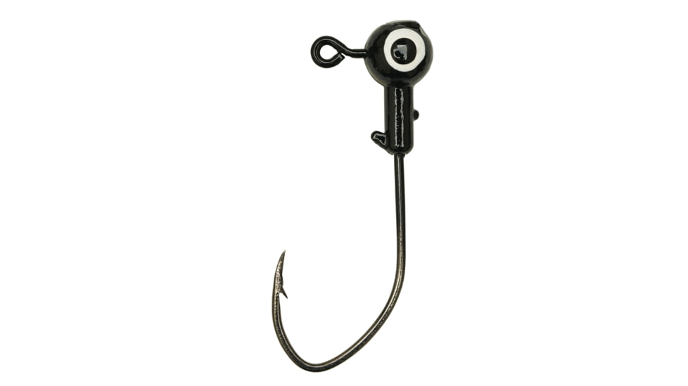 Eagle Claw Ball Head Jig Pro V Hook, Black, 1/16oz, 10 per Pack, PFPV116-4