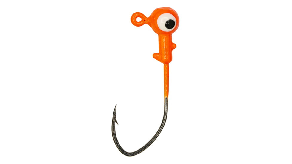 Eagle Claw Ball Head Jig Pro V Hook, Orange, 1/16oz, 10 per Pack, PFPV116-10