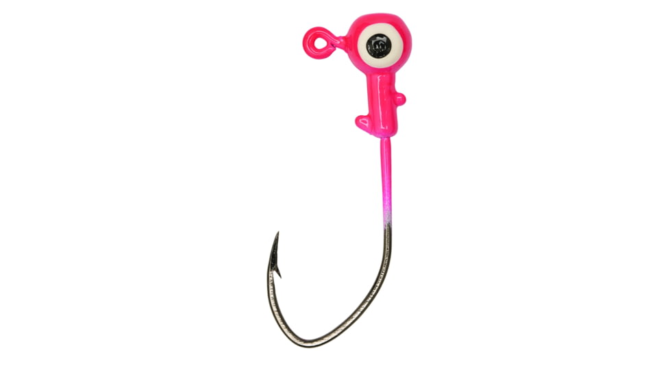 Eagle Claw Ball Head Jig Pro V Hook, Pink, 1/16oz, 10 per Pack, PFPV116-13