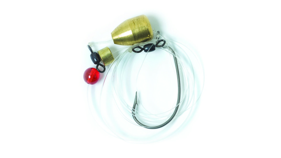 Eagle Claw Carolina Rig,Platinum Black,1/2oz Brass Weight w/ Red Glass Bead ECCR5
