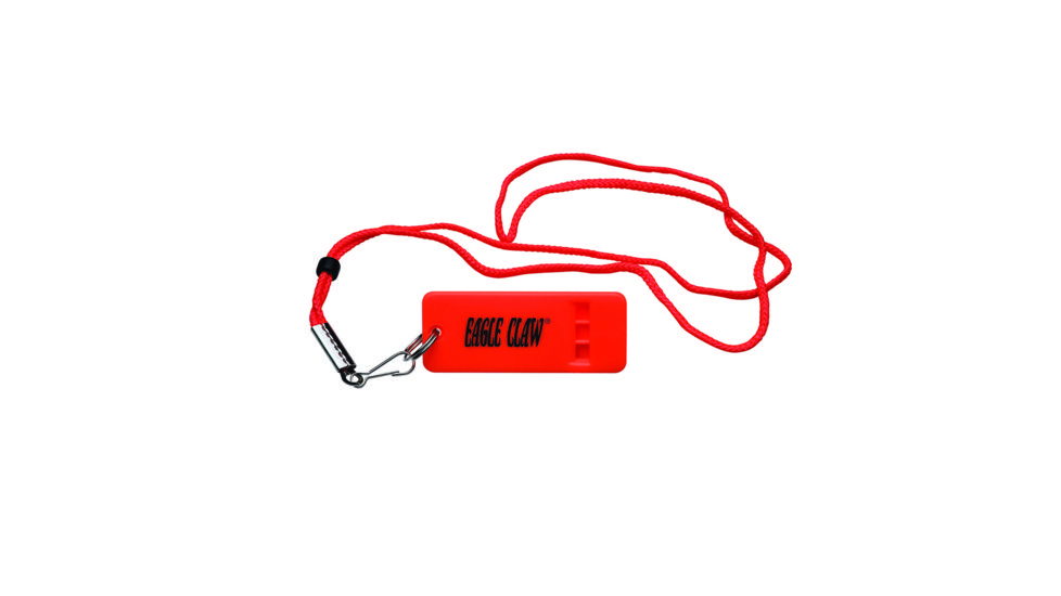 Eagle Claw Flat Boat Whistle,Fluorescent Orange w/Lanyard BAWHFLTOR