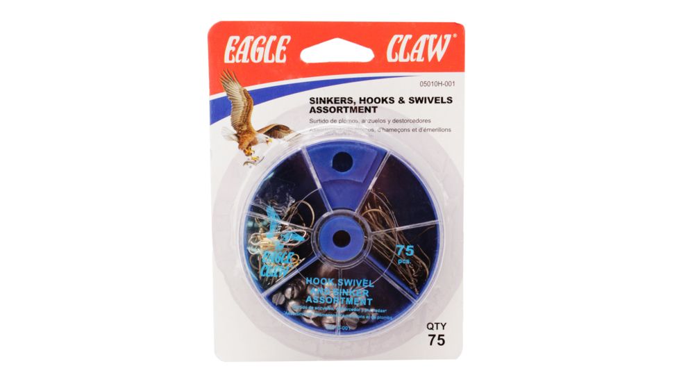 Eagle Claw Hook Swivel Sinker Assorted 75 Pcs. 05010H-001