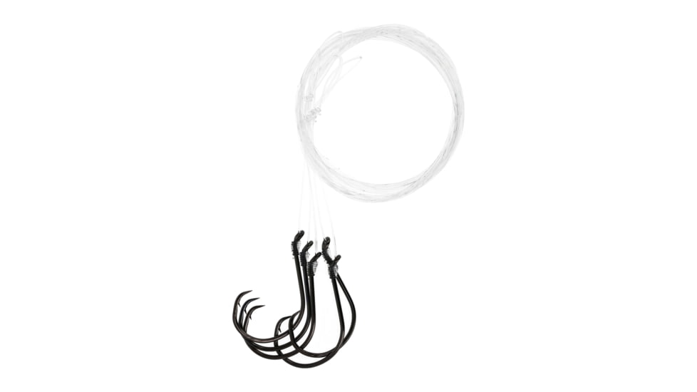 Eagle Claw Lazer Sharp Inline Ocotopus Circle Mono Snell 36in with L7228BP-2/0 Hook, Platinum Black, 5 per Pack, L800C2H-2/0