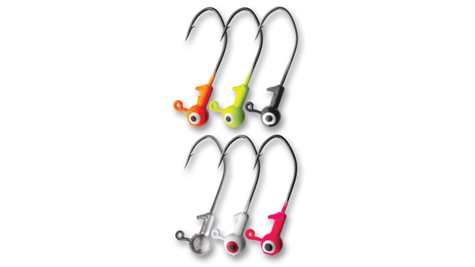 Eagle Claw Lazer Sharp Pro-V Ball Head Jig, Assorted, 1/4oz, 25 per Pack, WBHXPV14AST