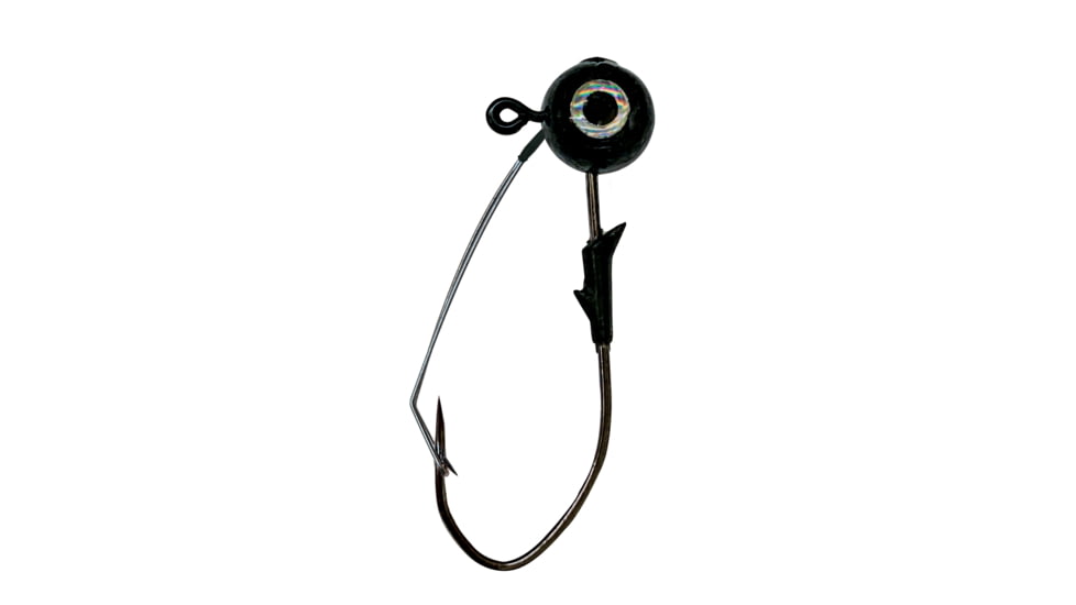 Eagle Claw Lazer Sharp Pro-V Weedless Eagle Eye Jig, 3/0 Hook, Black, 1/4oz, 5 per Pack, LEEJW14-4
