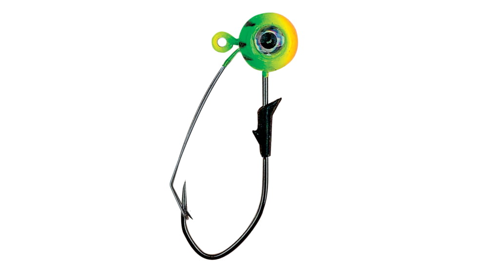 Eagle Claw Lazer Sharp Pro-V Weedless Eagle Eye Jig, 3/0 Hook, Firetiger, 1/4oz, 5 per Pack, LEEJW14-23