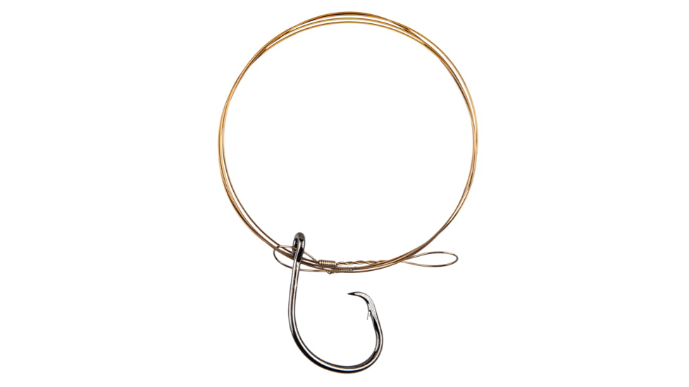 Eagle Claw Lazer Sharpinline Circle Hook Shark Rig, Size 10/0 L2004 Hook, 48in Steel Wire, Platinum Black, 1/Pack, L932-C2