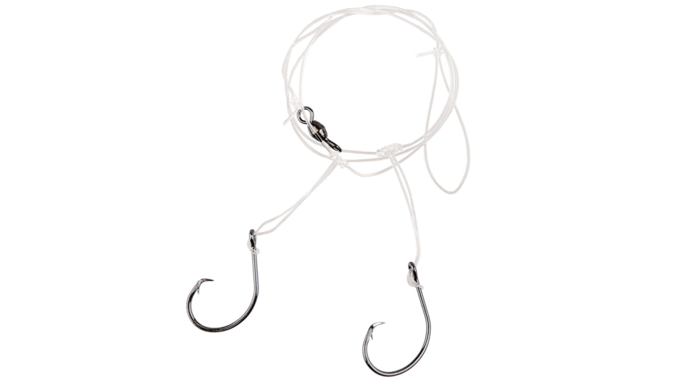 Eagle Claw Lazer Sharpinline Circle Striped Bass Rig, Two Size 7/0 L2004EL Hooks, 26in, Platinum Black, 1/Pack, L921-C1