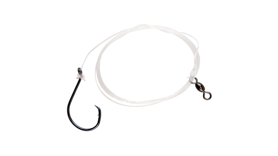 Eagle Claw Lazer Sharpinline Octopus Circle Striped Bass Rig, Size 6/0 L7228 Hook, 42in, Platinum Black, 1/Pack, L925-C1