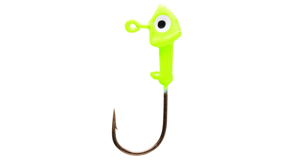 Eagle Claw Panfish Swimbait Head Jig, Chartreuse, 1/16oz, 5 per Pack, PFSBH116-3