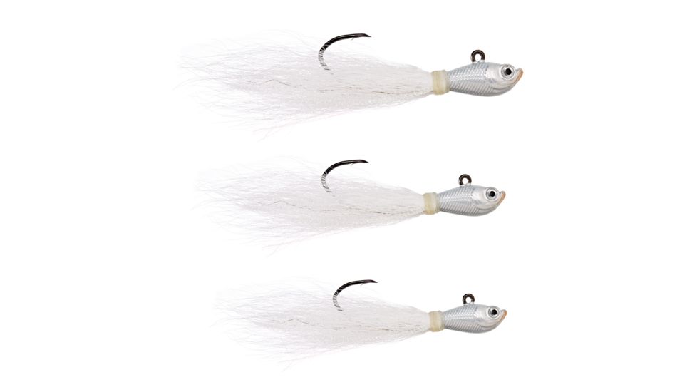 Eagle Claw Trokar Bucktail Jig 1,2,3 OZ ASSORT WHITE TKBJAW-1