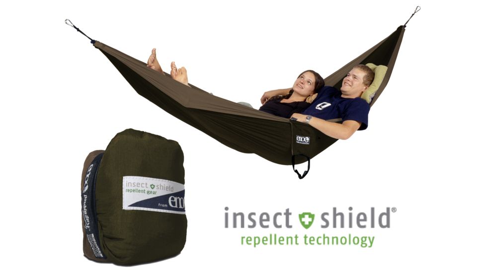Double Nest Hammock w/ Insect Shield-Khaki/Olive