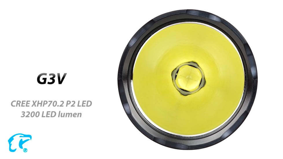 EAGTAC G3V XHP70.2 Flashlight, 21700 5000mAh li-ion, NW LED, 2990 Lumen, Black, G3V-XHP702-NW