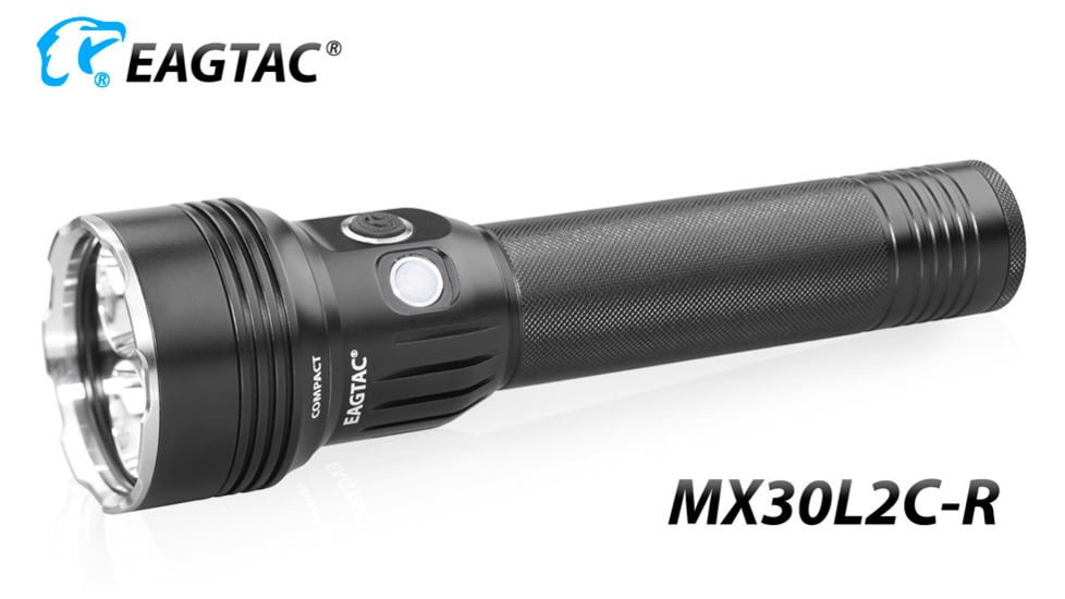EAGTAC MX30L2CR 3 x CSLPM1 Flashlight, 32650 13000mAh li-ion, CW LED, 3100 Lumen, Black, MX30L2CR-3*CSLPM1-CW