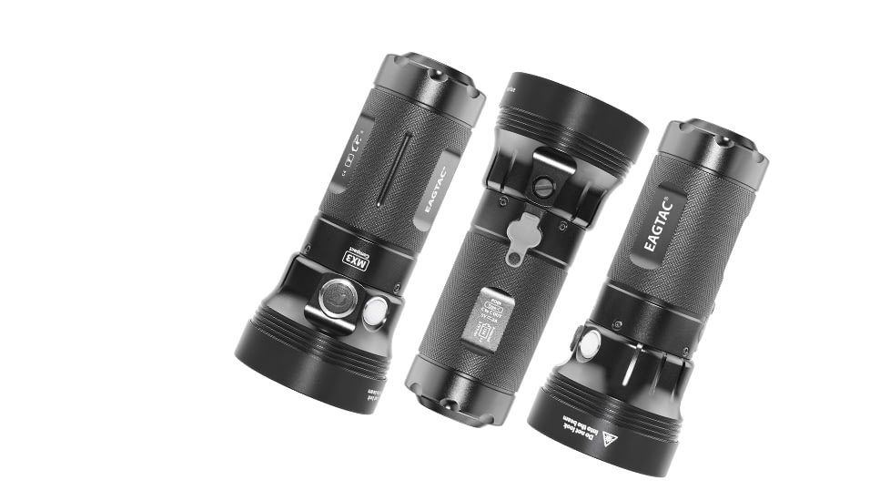 EAGTAC MX3T-C Flashlight, Black, 10,000lm, MX3T-C-4*SST70-CW