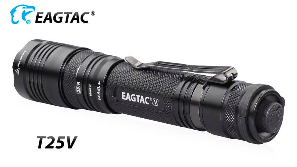 EAGTAC T25V XHP70.2 Flashlight, 21700 5000mAh li-ion, NW LED, 2990 Lumen, Black, T25V-XHP702-NW